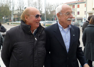 A sinistra il dott. Franco Capodarte accanto a Faustolo Rambelli, Presidente della The Historical Diving Society Italia, nel 2014, in occasione dell’inaugurazione del nuovo Museo Nazionale delle Attività Subacquee a Marina di Ravenna.